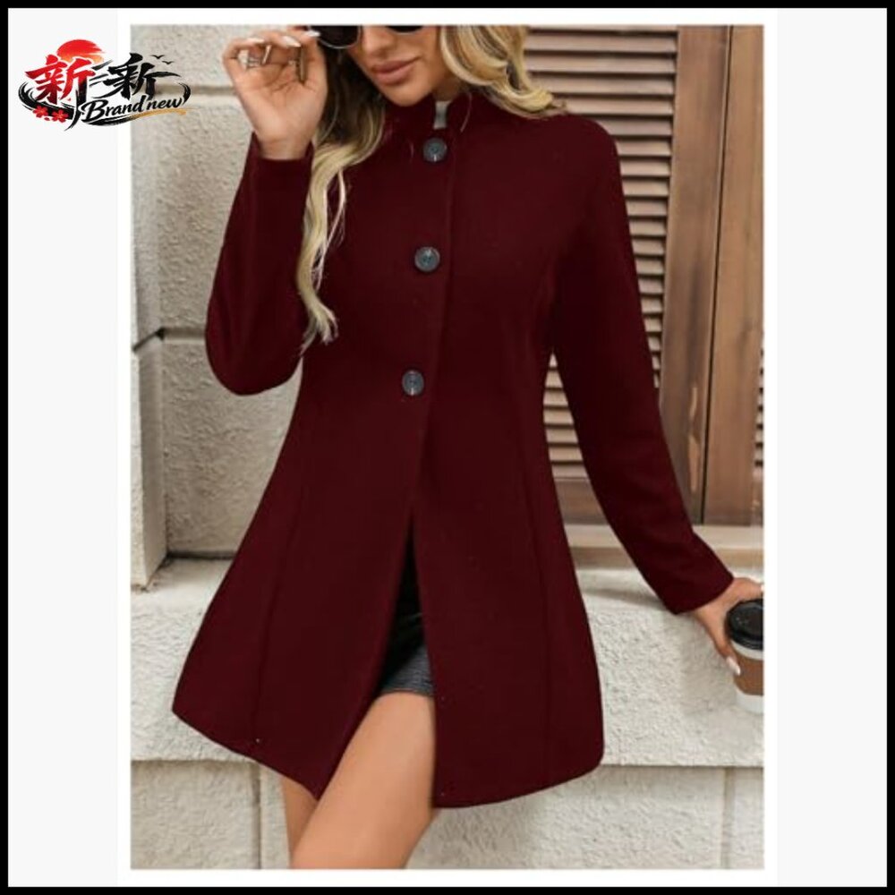 Polyester Button Up Blazer Long Sleeve Collared O… - image 5